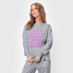 Костюм хлопковый женский Click Clack Black Pink, цвет: меланж — фото 2
