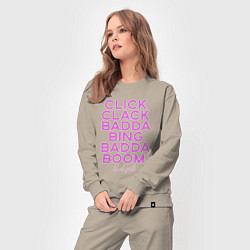 Костюм хлопковый женский Click Clack Black Pink, цвет: миндальный — фото 2