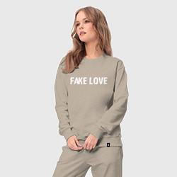 Костюм хлопковый женский FAKE LOVE, цвет: миндальный — фото 2