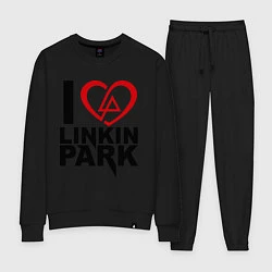 Костюм хлопковый женский I love Linkin Park, цвет: черный