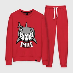 Костюм хлопковый женский Shark Smile, цвет: красный