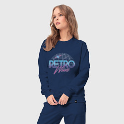Костюм хлопковый женский Retrowave Spacetraveling, цвет: тёмно-синий — фото 2