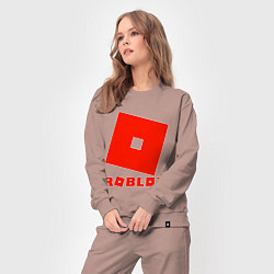 Костюм хлопковый женский Roblox Logo, цвет: пыльно-розовый — фото 2