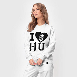 Костюм хлопковый женский I love HU, цвет: белый — фото 2