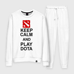 Костюм хлопковый женский Keep Calm & Play Dota, цвет: белый