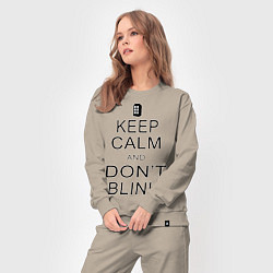 Костюм хлопковый женский Keep Calm & Don't Blink, цвет: миндальный — фото 2