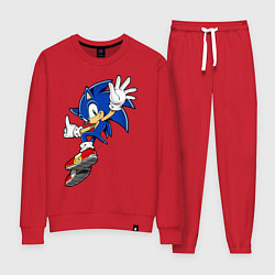 Костюм хлопковый женский Sonic, цвет: красный