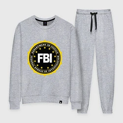 Костюм хлопковый женский FBI Departament, цвет: меланж
