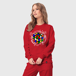 Костюм хлопковый женский Кубик Рубика, цвет: красный — фото 2