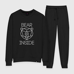 Костюм хлопковый женский Bear Inside, цвет: черный
