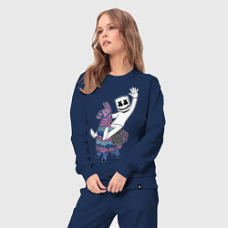 Костюм хлопковый женский Marshmello x Llama, цвет: тёмно-синий — фото 2