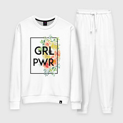 Костюм хлопковый женский GRL PWR, цвет: белый