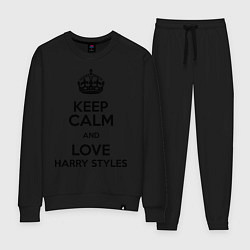 Костюм хлопковый женский Keep Calm & Love Harry Styles, цвет: черный