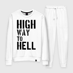 Костюм хлопковый женский High way to hell, цвет: белый