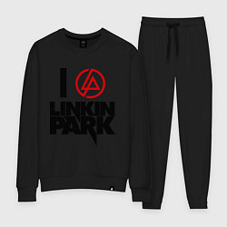 Костюм хлопковый женский I love Linkin Park, цвет: черный