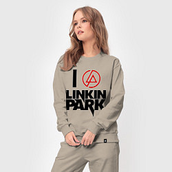 Костюм хлопковый женский I love Linkin Park, цвет: миндальный — фото 2