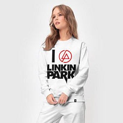 Костюм хлопковый женский I love Linkin Park, цвет: белый — фото 2