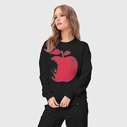 Костюм хлопковый женский Тетрадь Смерти - Рюк и яблоко, цвет: черный — фото 2