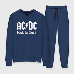 Костюм хлопковый женский ACDC BACK IN BLACK, цвет: тёмно-синий