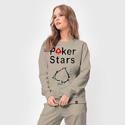 Костюм хлопковый женский Poker Stars, цвет: миндальный — фото 2