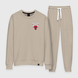 Костюм хлопковый женский CHICAGO BULLS НА СПИНЕ, цвет: миндальный