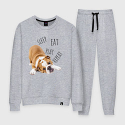 Женский костюм Sleep Eat Play Repeat Бульдог