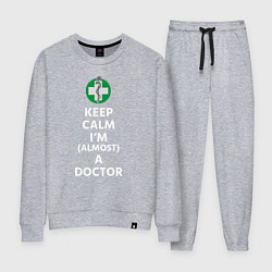 Костюм хлопковый женский Keep calm I??m a doctor, цвет: меланж