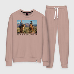 Костюм хлопковый женский Westworld Landscape, цвет: пыльно-розовый