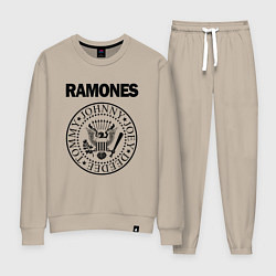 Костюм хлопковый женский RAMONES, цвет: миндальный