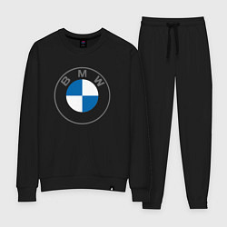 Костюм хлопковый женский BMW LOGO 2020, цвет: черный