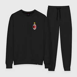 Костюм хлопковый женский AC MILAN, цвет: черный