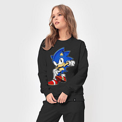 Костюм хлопковый женский SONIC, цвет: черный — фото 2