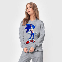 Костюм хлопковый женский SONIC, цвет: меланж — фото 2