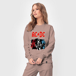 Костюм хлопковый женский ACDC, цвет: пыльно-розовый — фото 2