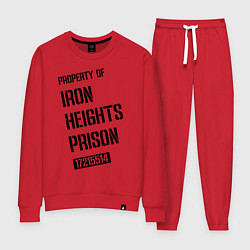 Костюм хлопковый женский Iron Heights Prison, цвет: красный