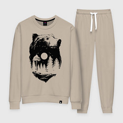 Костюм хлопковый женский Bear, цвет: миндальный