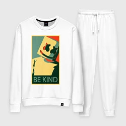 Костюм хлопковый женский Marshmello - Be Kind, цвет: белый