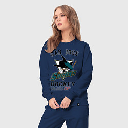 Костюм хлопковый женский SAN JOSE SHARKS, цвет: тёмно-синий — фото 2