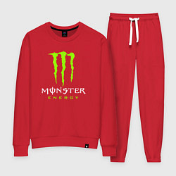 Костюм хлопковый женский MONSTER ENERGY, цвет: красный