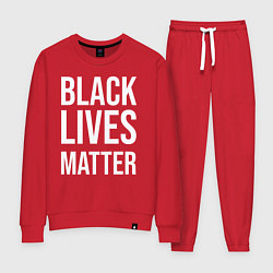 Костюм хлопковый женский BLACK LIVES MATTER, цвет: красный