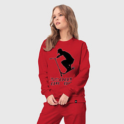 Костюм хлопковый женский Самокат фристайл трюк экстрим, цвет: красный — фото 2