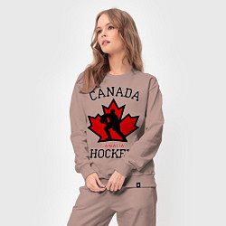 Костюм хлопковый женский Canada Hockey, цвет: пыльно-розовый — фото 2