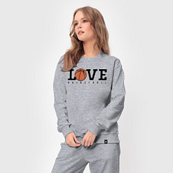 Костюм хлопковый женский Love Basketball, цвет: меланж — фото 2