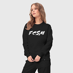 Костюм хлопковый женский FCSM, цвет: черный — фото 2