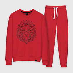 Костюм хлопковый женский Геометрический Лев, цвет: красный