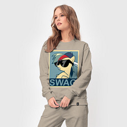 Костюм хлопковый женский Rainbow Dash swag, цвет: миндальный — фото 2