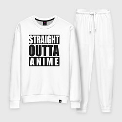 Костюм хлопковый женский Straight Outta Anime, цвет: белый