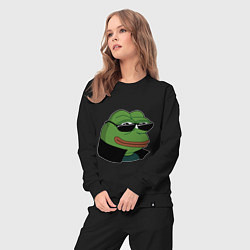 Костюм хлопковый женский Pepe в очках EZ, цвет: черный — фото 2