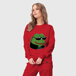 Костюм хлопковый женский Pepe в очках EZ, цвет: красный — фото 2