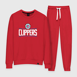 Костюм хлопковый женский Los Angeles Clippers, цвет: красный